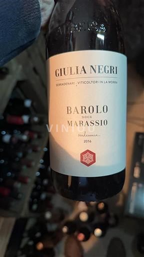 Vin Rouge sec Marassio Giulia Negri 2016 Italie Piémont Barolo