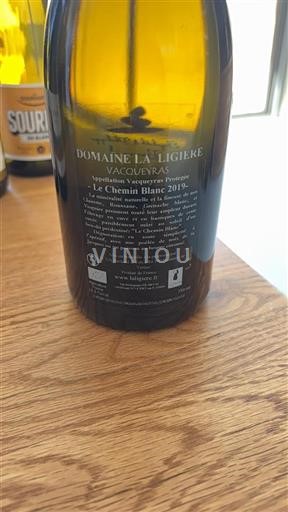 Vin Blanc sec Le Chemin Blanc La Ligière 2019 France Vallée du Rhône Vacqueyras