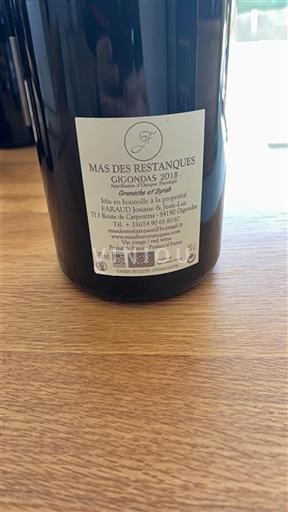 Rhônen laakso Gigondas Mas Des Restanques 2018