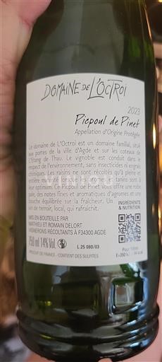 Languedoc Picpoul-de-Pinet Domaine L'octroi 2023