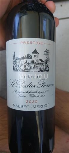 Vin Rouge sec Prestige Château St Didier-Parnac 2020 France Sud-Ouest Cahors