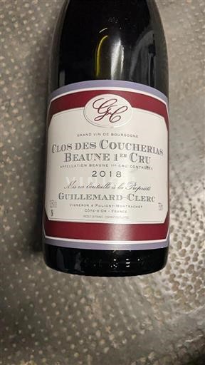 Burgundi Määrittelemätön Premier Cru Guillemardclerc Clos des Couch%c3%a9rias 2018