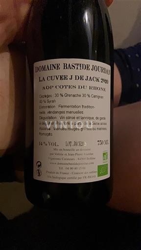 Rhône Valley Côtes du Rhône Bastide Jourdan La J de Jack 2020