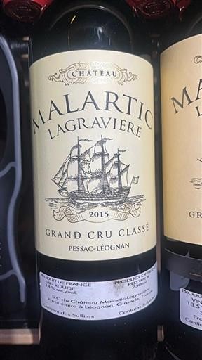 Burdeos Pessac-Léognan Château Malartic Lagravière Malartic Lagravière 2015