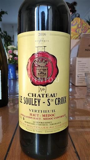 Vin Rouge sec Château Le Souley Ste Croix 2016 France Bordeaux Haut-Médoc