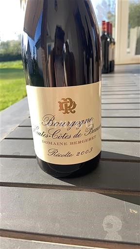 Bourgogne Hautes Côtes de beaune Domaine Bergeret 2003