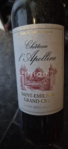 Bordeaux Saint-Émilion Grand Cru Château L'apolline 2021