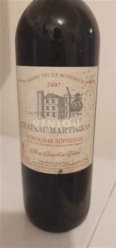 Bordeaux Bordeaux Supérieur Château Martignas 2007