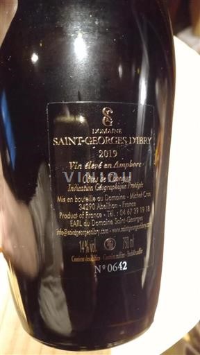 Languedoc et Roussillon Côtes de Thongue Saint Georges Ibry Vin élevé en Amphore 2019