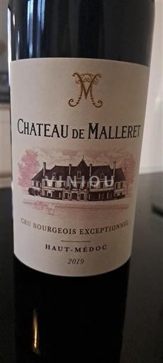 Bordeaux Haut-Médoc Cru Bourgeois Exceptionnel Château Malleret 2019