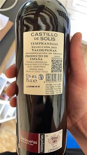 Castela-La Mancha Valdepeñas Castillo De Solis Selección 2023