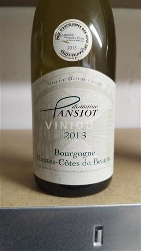 Bourgogne Hautes Côtes de Beaune Domaine Pansiot 2013