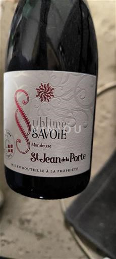 Vin Rouge sec Sublime Savoie St Jean De La Porte 2022 France Savoie et Bugey Mondeuse