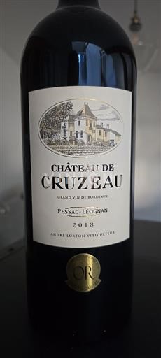 Bordeaux Pessac-Léognan Château Cruzeau 2018