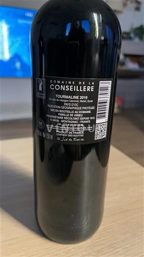 Languedoc-Roussillon Pays d'Oc Domaine La Conseillère Tourmaline 2019