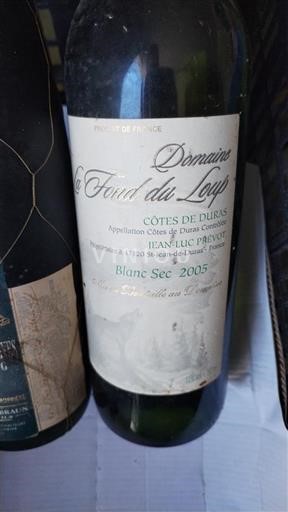 Sudoeste Côtes de Duras Domaine La Fond Du Loup Blanc Sec 2005