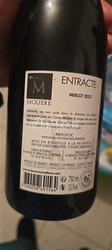 Languedoc-Roussillon Pays d'Oc Les Caves Molière Entracte 2023