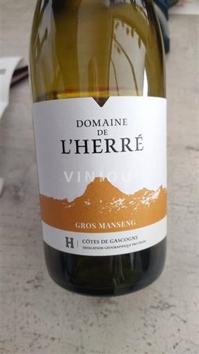 Sydvestfrankrig Côtes de Gascogne Domaine L'herré Gros Manseng 2023