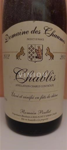 Bourgogne Chablis Domaine Des Chaumes Vieilli en Fût de chêne 2002