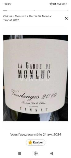 Sudoeste Madiran Château Monluc La Garde de Monluc 2019