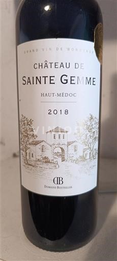 Bordeaux Haut-Médoc Château de Sainte Gemme 2018