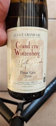 Elsass Alsace Grand Cru Grand Cru Claudine Et Steve Dresch Grand cru Winzenberg 2016