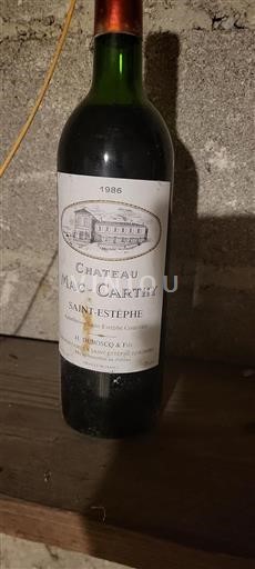Bordeaux Saint-Estèphe Mac Carthy 1986