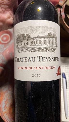 Bordeaux Montagne-saint-émilion Château Teyssier 2015