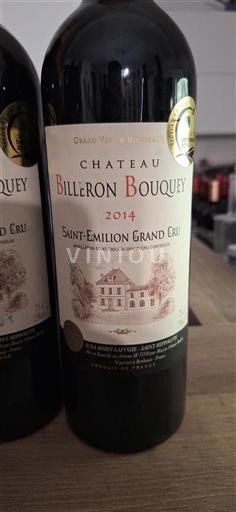 Bordeaux Saint-Émilion Grand Cru Grand Cru Château Billeron Bouquey 2014