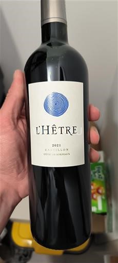 Bordeaux Castillon Côtes de Bordeaux L'hêtre 2021