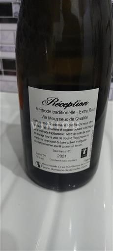 Vin Blanc sec Réception Domaine La Coche 2021 France Vallée de la Loire