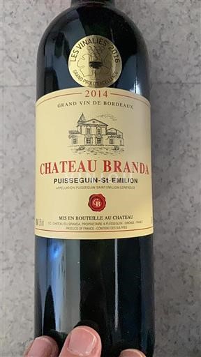 Bordeaux Puisseguin-saint-émilion Château Branda 2014