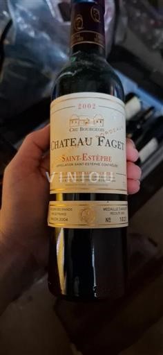 Vin Rouge sec Château Faget 2002 France Bordeaux Saint-Estèphe Cru Bourgeois