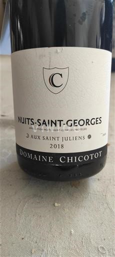 Bourgogne Nuits-Saint-Georges Domaine Chicotot Aux Saint Juliens 2018