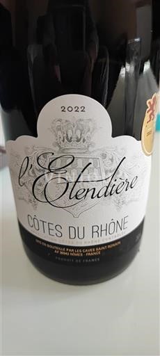 Rhônevallei Côtes-du-rhône L'étendière 2022