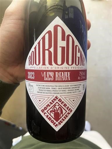 Bourgogne Domaine Derain Les Riaux 2023