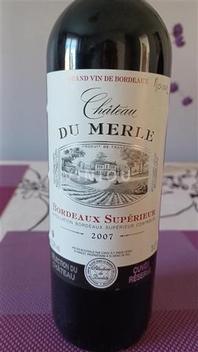Bordeaux Bordeaux Supérieur Château Merle Réserve 2007