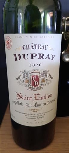 Bordeaux Saint-Émilion Château Dupray 2020