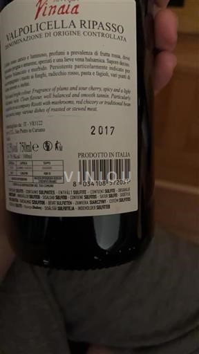 Veneto Valpolicella Ripasso Vinaia 2017