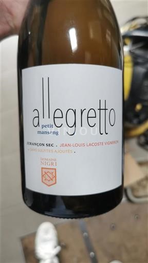 Jugozahod Jurançon Domaine Nigri Allegretto Neleten.
