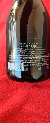 Languedoc et Roussillon Côtes de Thongue Domaine L'arjolle Paradoxe Blanc 2023