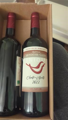 Bordéus Côtes-de-bourg Château Mondésirgazin Chante-Alouette 2022
