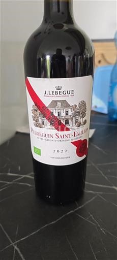 Bordeaux Puisseguin-saint-émilion J. Lebègue 2022
