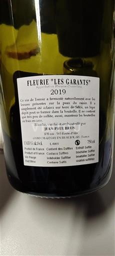 Beaujolais Fleurie Jeanpaul Brun Les Garants 2019