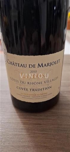 Rhône-dalen Ikke specificeret Château Marjolet Tradition 2010
