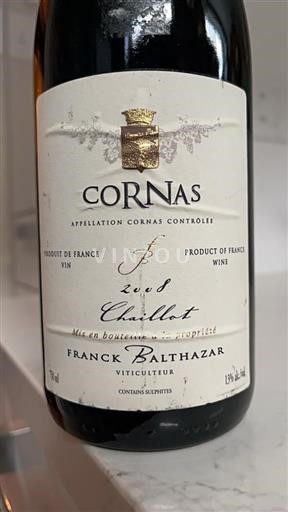 Vallée du Rhône Cornas Franck Balthazar Chaillot 2008