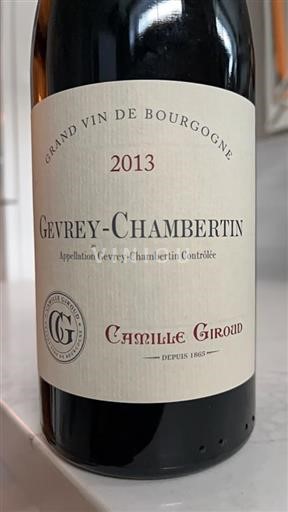 Borgogna Gevrey-Chambertin Camille Giroud 2013