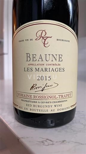 Burgundy Beaune Domaine Rossignoltrapet Les Mariages 2015