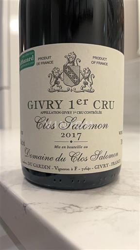 Burgundy Givry Premier Cru Domaine Clos Salomon Clos Salomon 2017