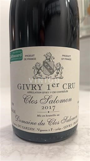 Bourgondië Givry Premier Cru Domaine Clos Salomon Clos Salomon 2017